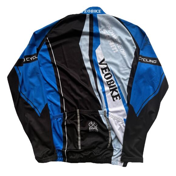 VEOBIKE Cycling Jersey XL Long Sleeve Full Zip Mens Polyester MTB Bike Shirt - Picture 2 of 6